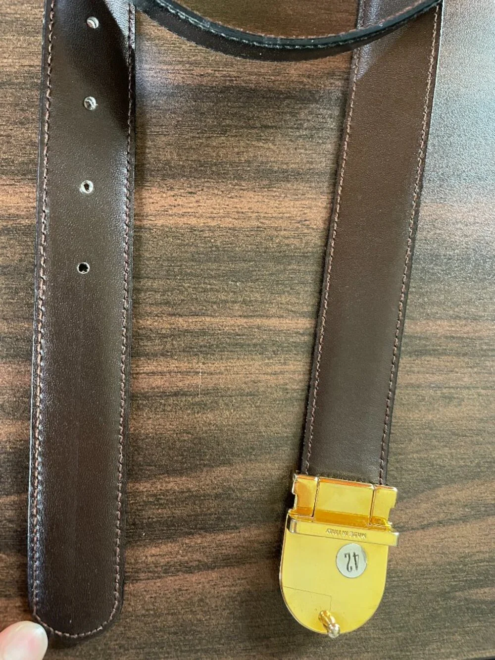Christian Dior Vintage Reversible Leather Belt — Black, Sz 42, Italy